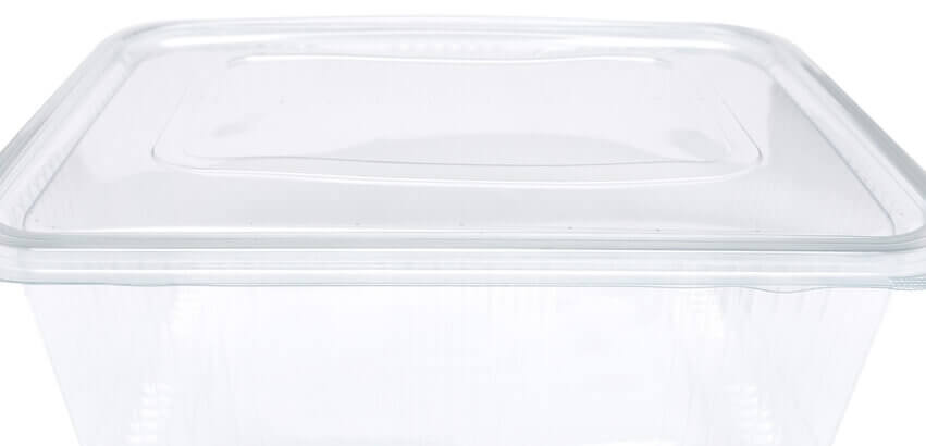 Image of a plastic clear storage container box with lid. 