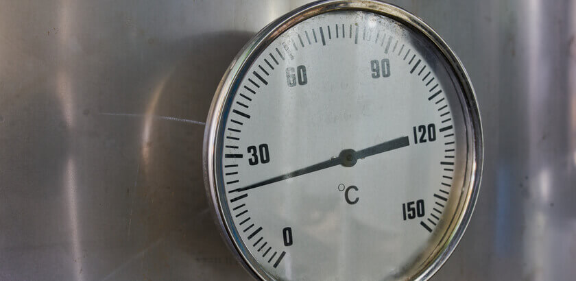 Image of a temperature gauge. 