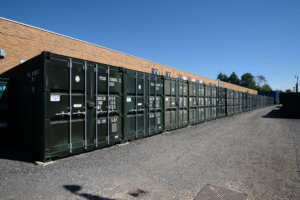 Black outdoor storage containers