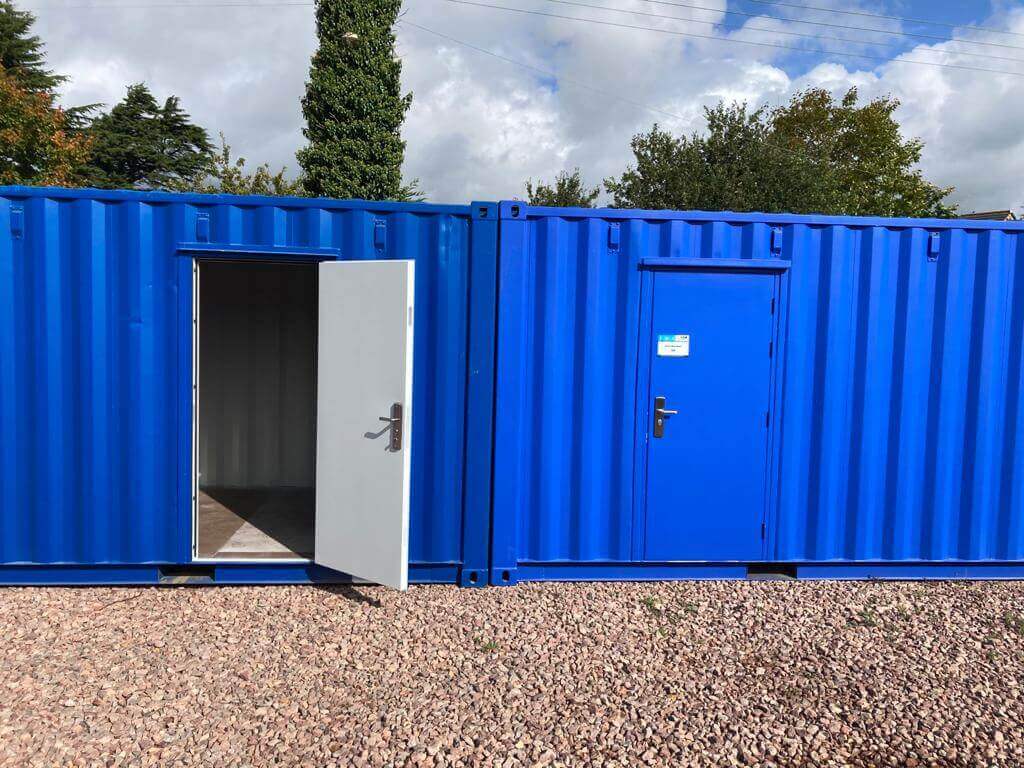 Blue outdoor storage container