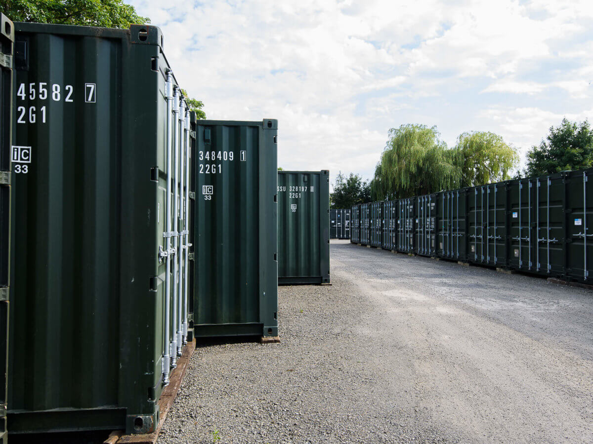dark green outdoor storage containers