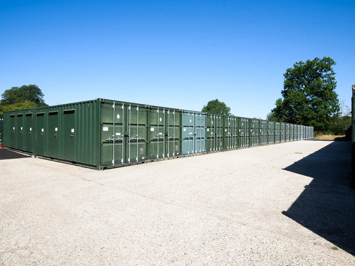 Dark green outdoor storage containers