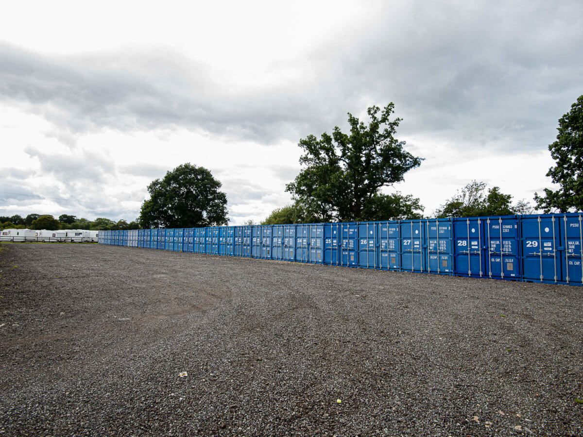 Blue outdoor storage containers