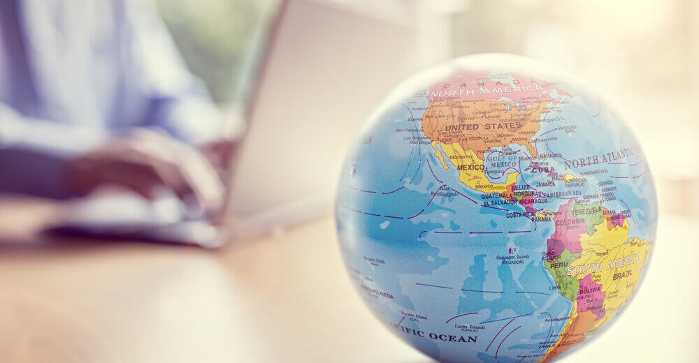 Image of globe on a table.