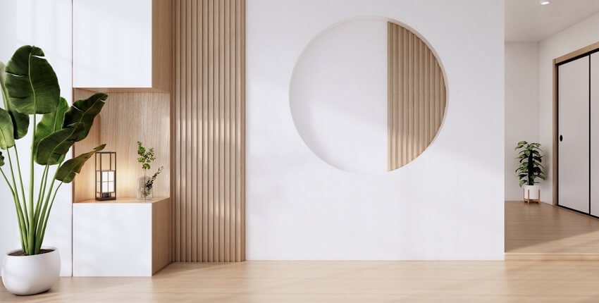 Image of a minimalist design lounge space. 