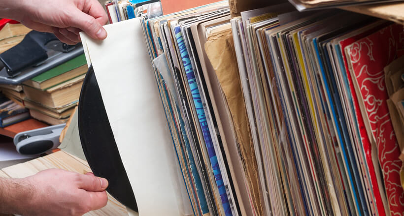 Image of a record collection.
