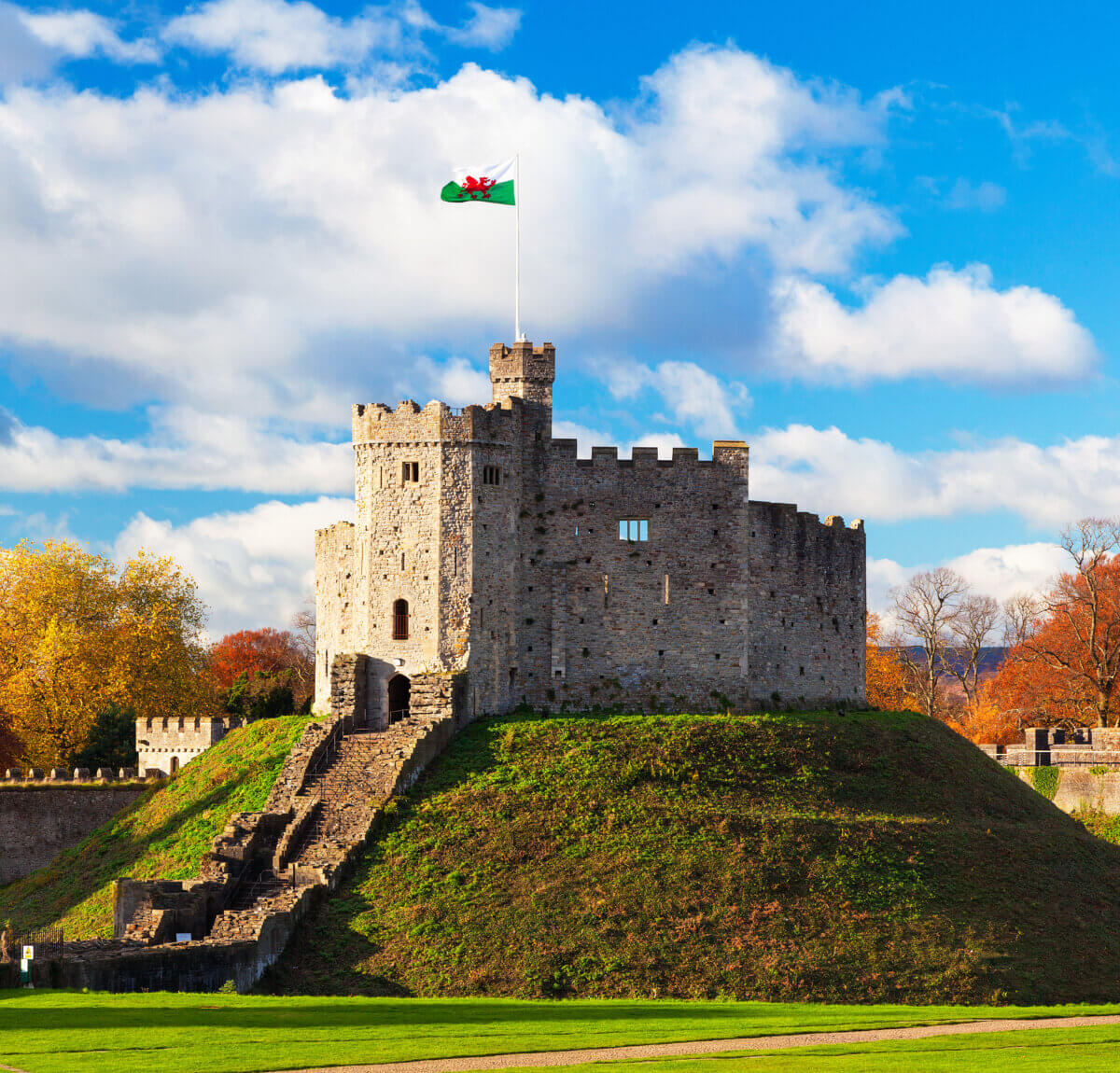 A view of Cardiff Castle.