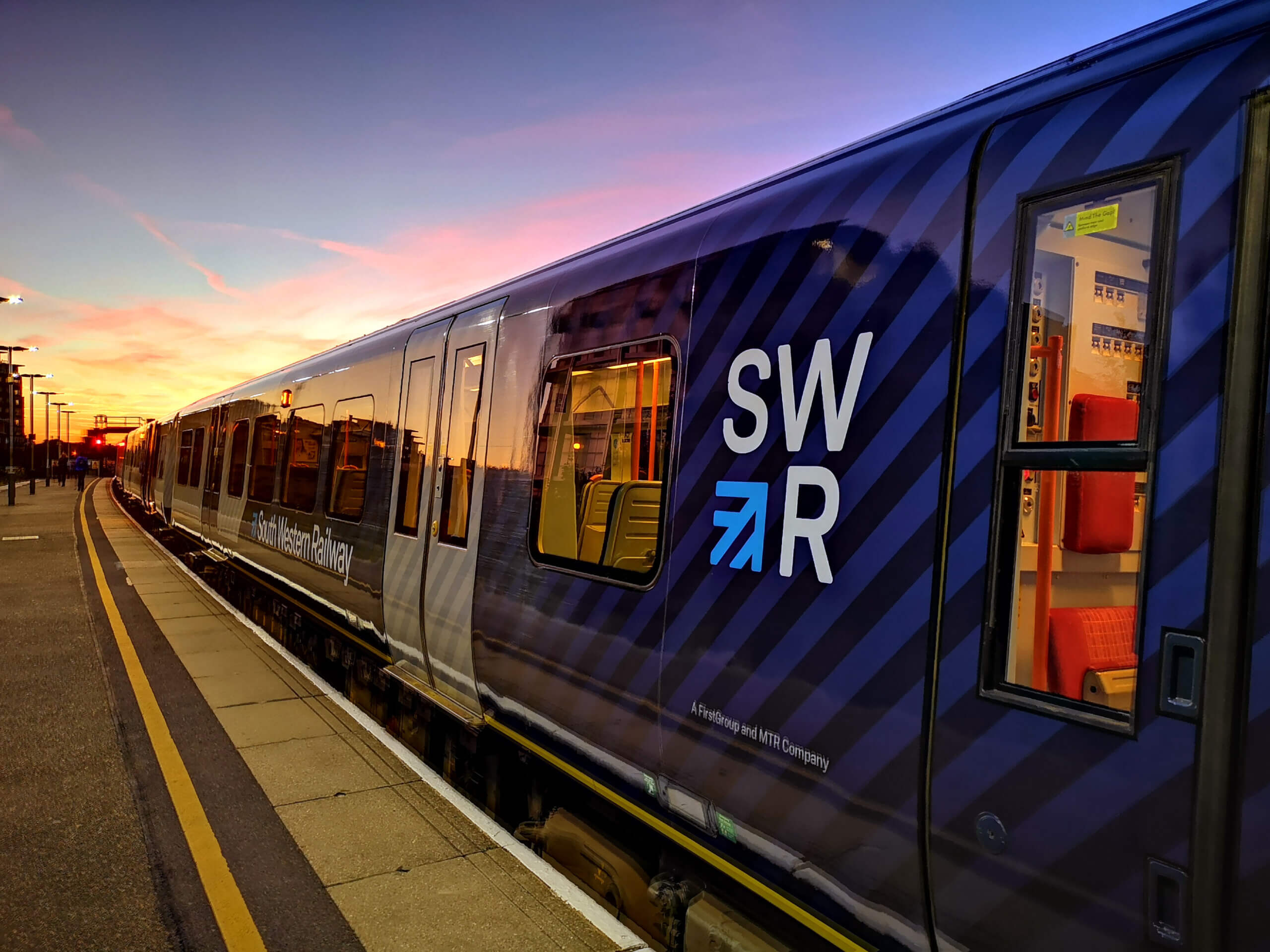 An image of a train at Basingstoke station.