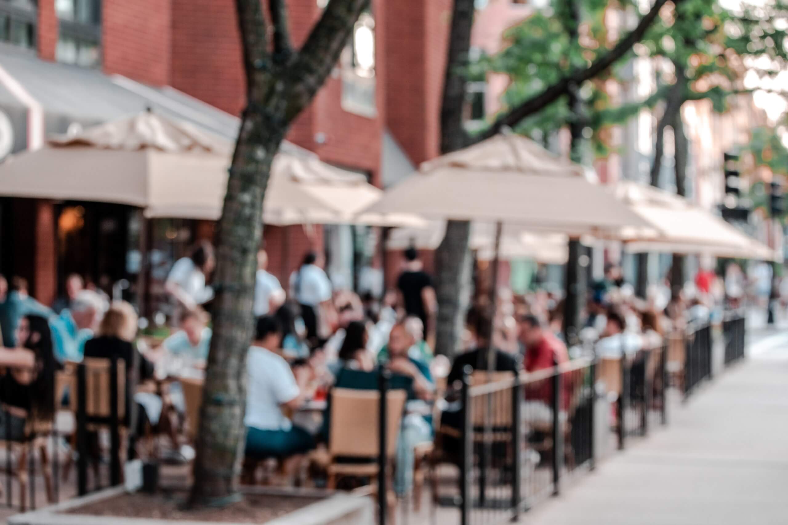 An image of a street with restaurants lining it in Newbury.