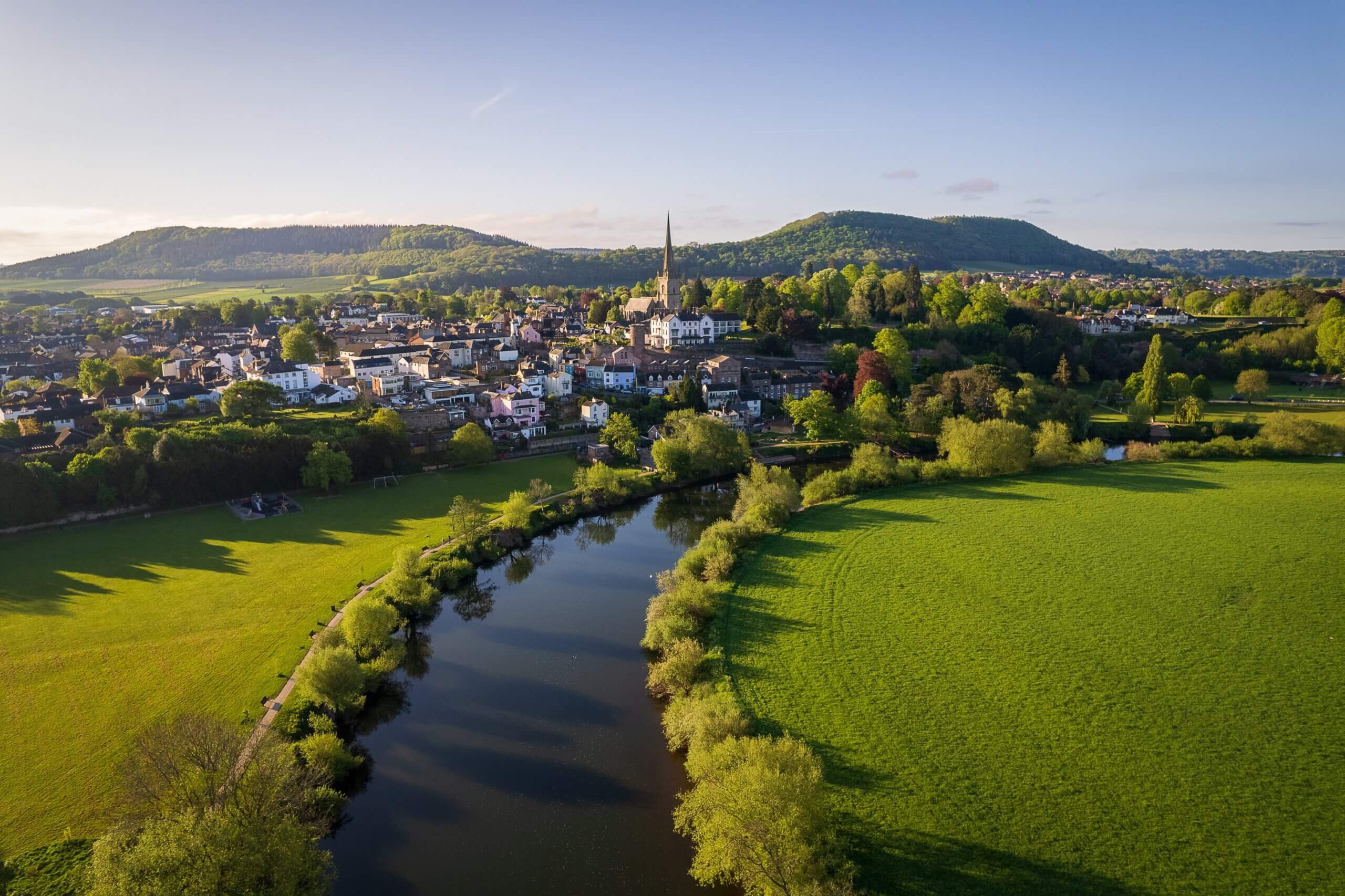 An image of a river running through ross on wye.
