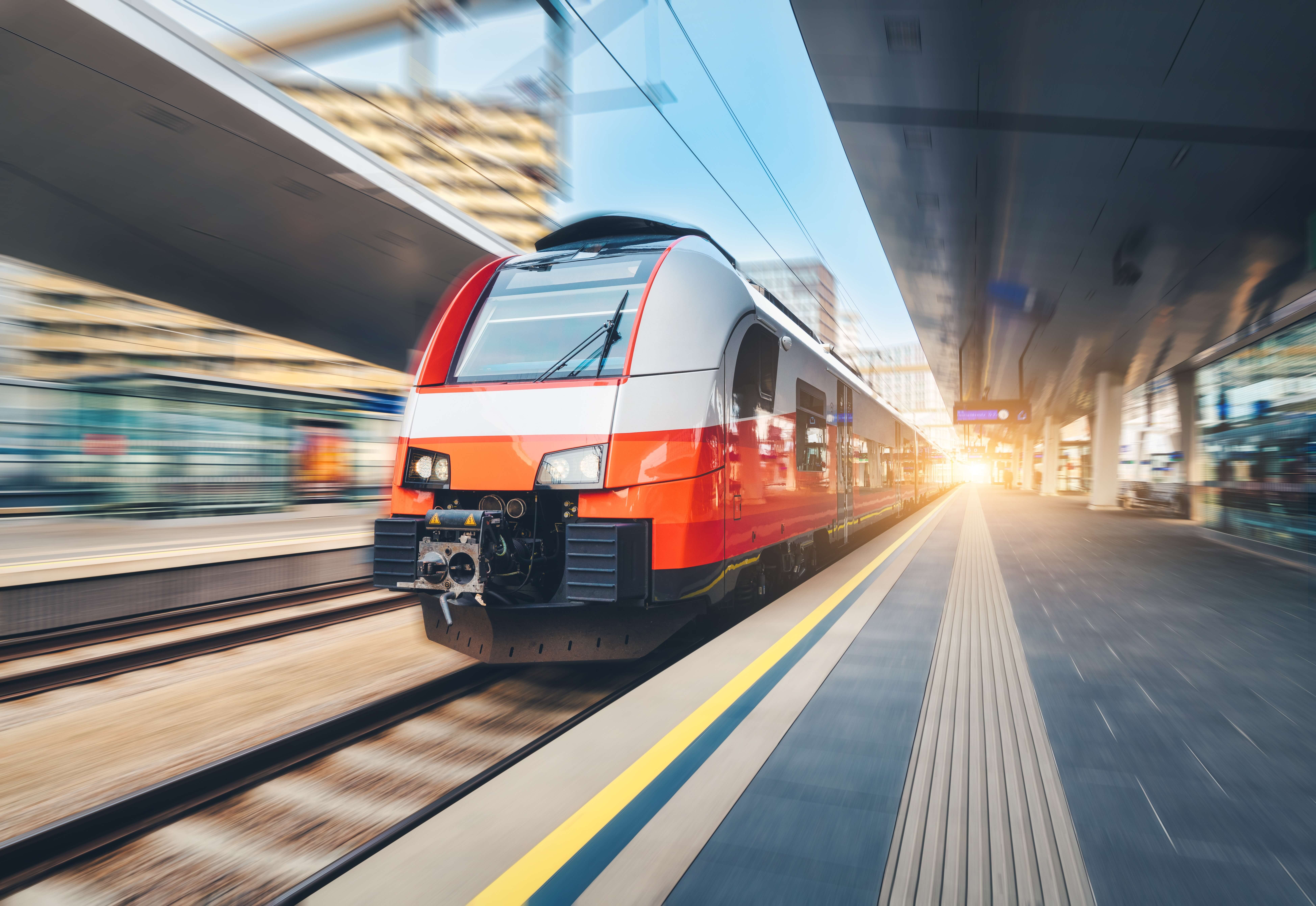 An image of a high speed training travelling into a station near Lydney.